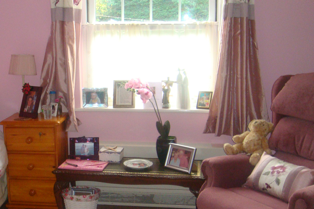 A personalised care home bedroom